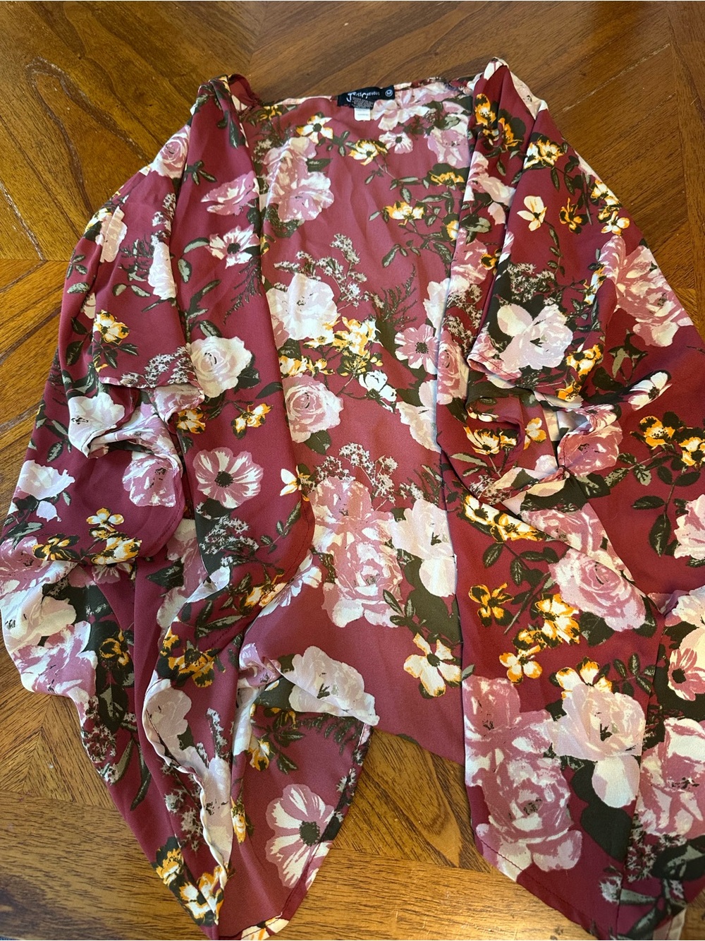 Miss Chievous Rose Floral Open Front Kimono M